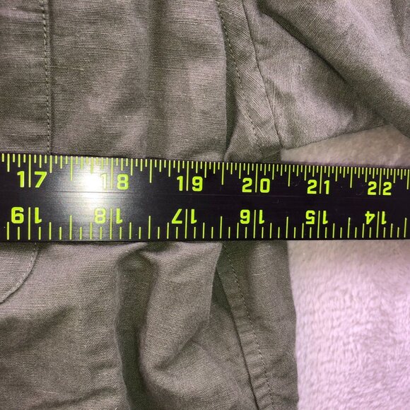 Uniqlo Men's Shirt Small Short Sleeve Cotton Linen Blend Green Button Up Casual - Picture 5 of 13